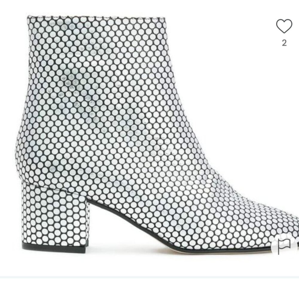 Marc Ellis Silver Metallic Sequin Booties Size 10 US | EU 40